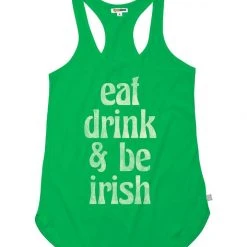 Tipsy Elves Women's Eat Drink And Be Irish Tank Top