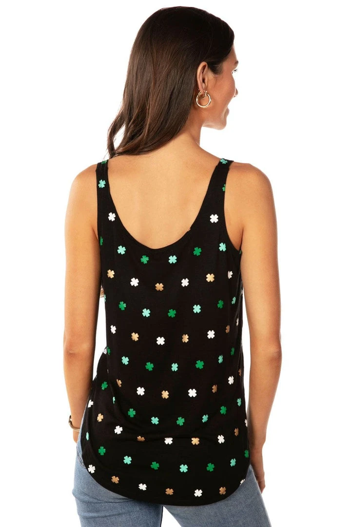 Tipsy Elves Women's All Over Clover Tank Top 4 Tipsy Elves Women's All Over Clover Tank Top