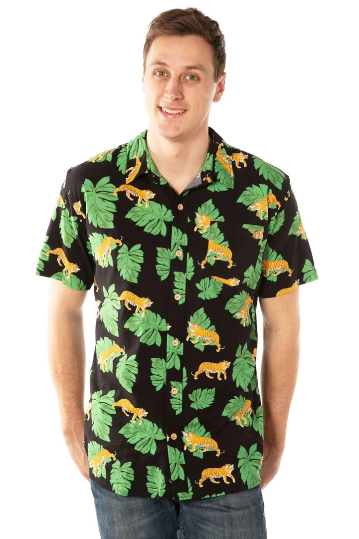 Tipsy Elves Men's King Of Tigers Hawaiian Shirt 4 Tipsy Elves Men's King Of Tigers Hawaiian Shirt
