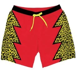 Tipsy Elves Slim Jim Leopard Print Swim Trunks