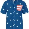 Tipsy Elves Men's Old Glory Button Down Shirt Patriotic