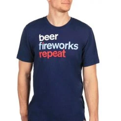 Tipsy Elves Men's Beer Fireworks Repeat Tee Patriotic