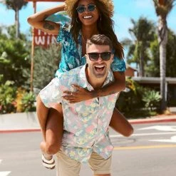 Tipsy Elves Women's Leapin' Leopard Hawaiian Shirt