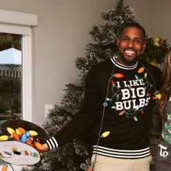 Tipsy Elves Men's I Like Big Bulbs Light Up Ugly Christmas Sweater 5 Tipsy Elves Men's I Like Big Bulbs Light Up Ugly Christmas Sweater