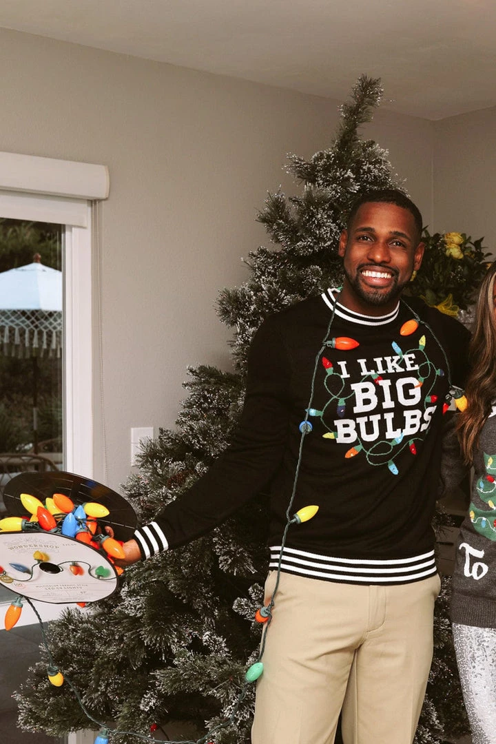 Tipsy Elves Men's I Like Big Bulbs Light Up Ugly Christmas Sweater 4 Tipsy Elves Men's I Like Big Bulbs Light Up Ugly Christmas Sweater