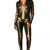 Tipsy Elves Women Gold Skeleton Bodysuit Costume 2 Tipsy Elves Women Gold Skeleton Bodysuit Costume