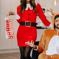 Tipsy Elves Women's Santa Sweater Dress