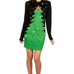Tipsy Elves Women's Christmas Tree Sweater Dress