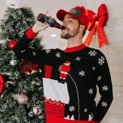 Tipsy Elves Men's Leaky Roof Light Up Ugly Christmas Sweater