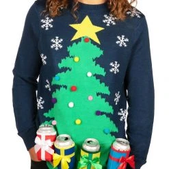 Tipsy Elves Men's Christmas Tree With Beer Holsters Ugly Christmas Sweater