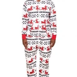 Tipsy Elves Men's Red And White Reindeer Jumpsuit
