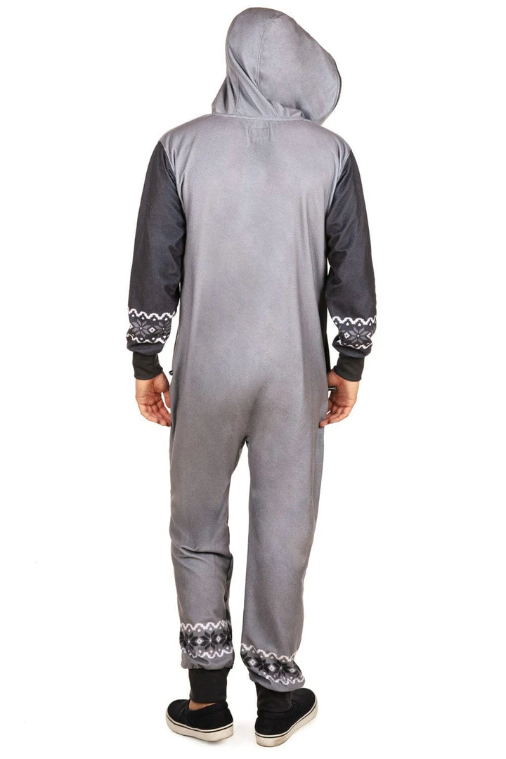 Tipsy Elves Men's Black And Grey Moose Jumpsuit 4 Tipsy Elves Men's Black And Grey Moose Jumpsuit