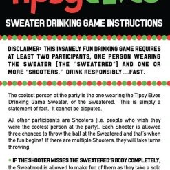 Tipsy Elves Men's Drinking Game Ugly Christmas Sweater