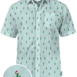 Tipsy Elves Men's Christmas Cactus Button Down Shirt