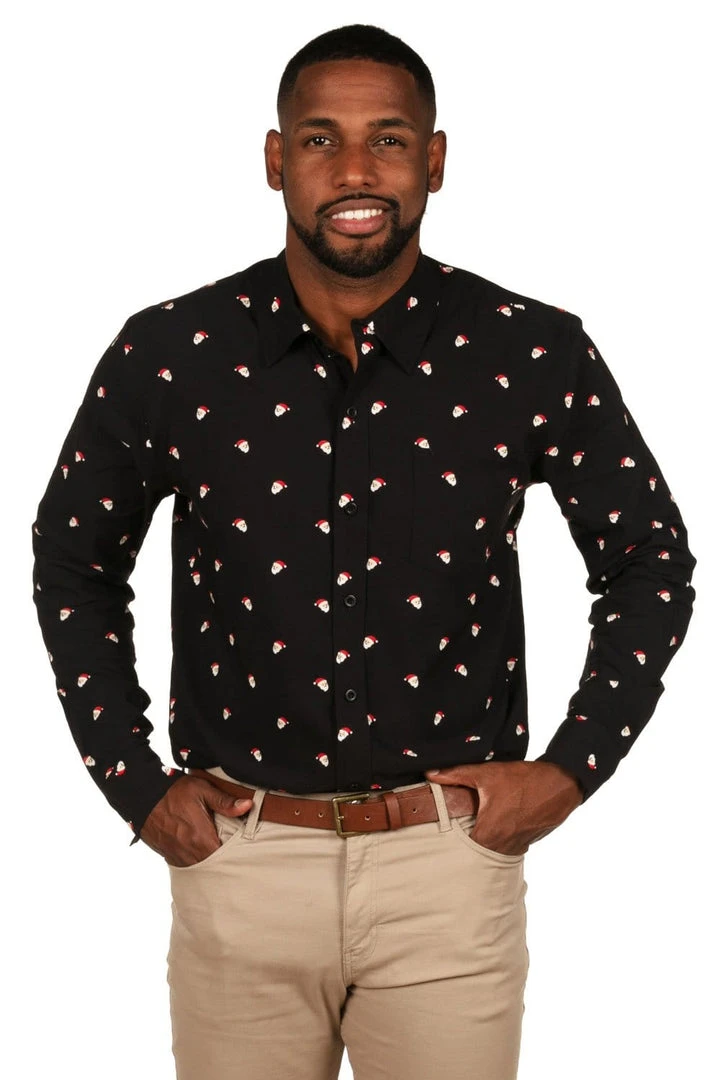 Tipsy Elves Men's Mr. Claus Long-Sleeve Button Down Shirt 4 Tipsy Elves Men's Mr. Claus Long-Sleeve Button Down Shirt