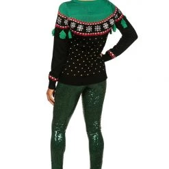 Tipsy Elves Women's Christmas Tree Tassel Ugly Christmas Sweater 8 Tipsy Elves Women's Christmas Tree Tassel Ugly Christmas Sweater