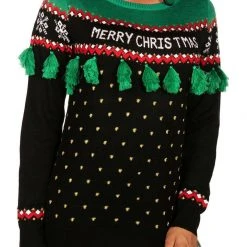 Tipsy Elves Women's Christmas Tree Tassel Ugly Christmas Sweater