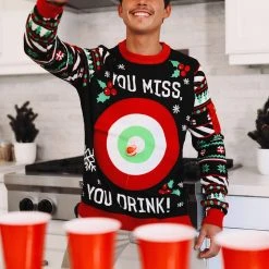 Tipsy Elves Men's Drinking Game Ugly Christmas Sweater