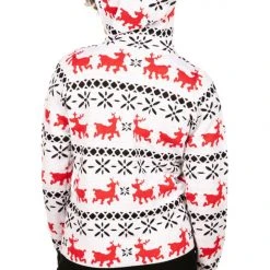 Tipsy Elves Women's Red And White Reindeer Hoodie