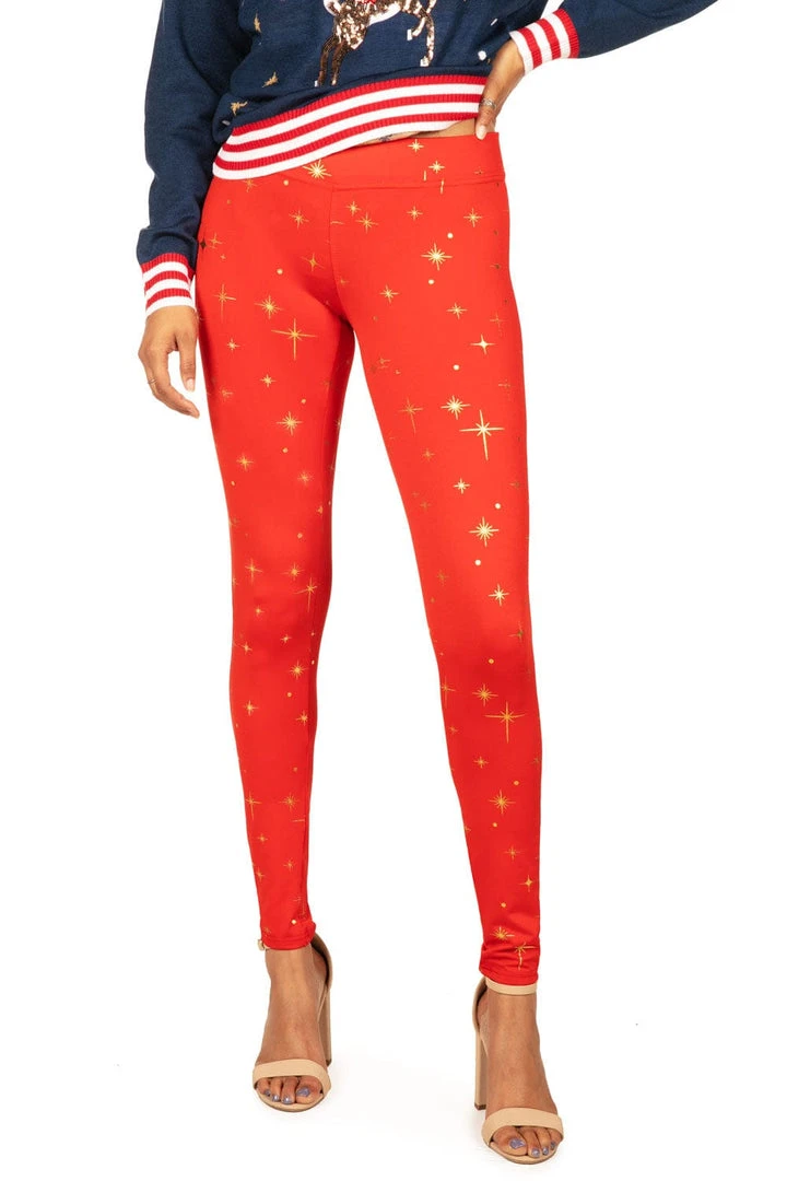 Tipsy Elves Women Twinkle Star Leggings 3 Tipsy Elves Women Twinkle Star Leggings