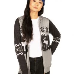 Tipsy Elves Women's Winter Moose Zip Up Hooded Sweater 10 Tipsy Elves Women's Winter Moose Zip Up Hooded Sweater