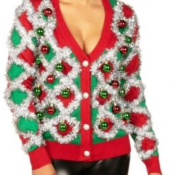 Tipsy Elves Women's Tacky Tinsel Cardigan