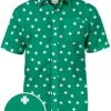 Tipsy Elves Men's Green Crushin' Clovers Button Down Shirt