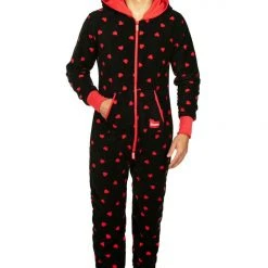 Tipsy Elves Men's Hearts On Fire Jumpsuit & Gift Box