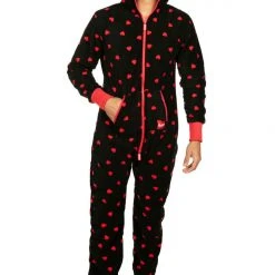 Tipsy Elves Men's Hearts On Fire Jumpsuit & Gift Box