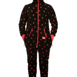 Tipsy Elves Men's Hearts On Fire Jumpsuit & Gift Box