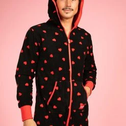 Tipsy Elves Men's Hearts On Fire Jumpsuit & Gift Box