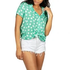 Tipsy Elves Women's Minty Mama Button Down Shirt