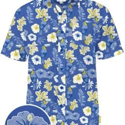 Tipsy Elves Men's Blue Botanics Hawaiian Shirt
