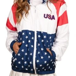 Tipsy Elves Women's USA Windbreaker Jacket