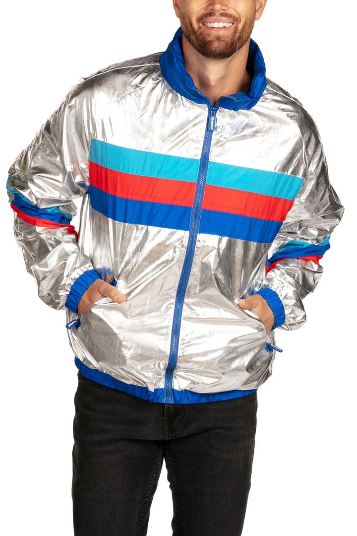 Tipsy Elves Men's Natural Light Windbreaker Jacket Patriotic 3 Tipsy Elves Men's Natural Light Windbreaker Jacket Patriotic