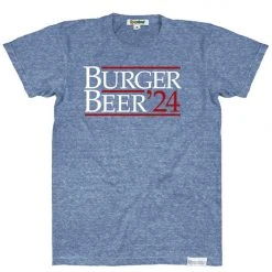 Tipsy Elves Patriotic Men's Vote Burgers & Beer 2024 Tee
