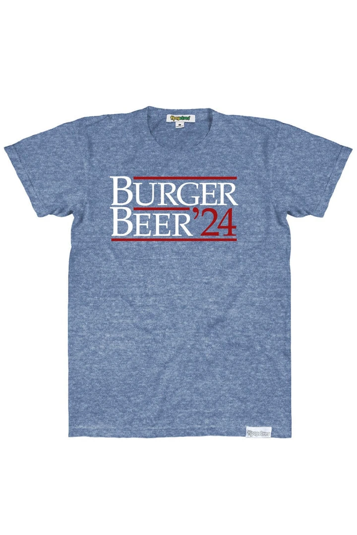Tipsy Elves Patriotic Men's Vote Burgers & Beer 2024 Tee 3 Tipsy Elves Patriotic Men's Vote Burgers & Beer 2024 Tee