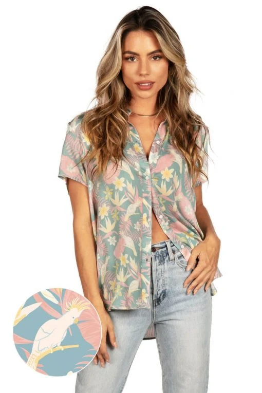 Tipsy Elves Spring Women's Feather Weather Hawaiian Shirt