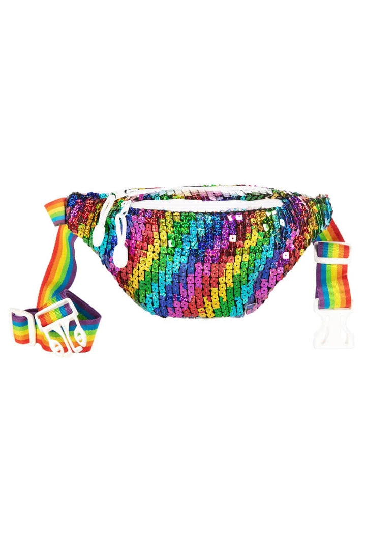 Tipsy Elves Rainbow Sequin Fanny Pack 3 Tipsy Elves Rainbow Sequin Fanny Pack