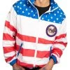 Tipsy Elves Men's American Flag Windbreaker Jacket Patriotic
