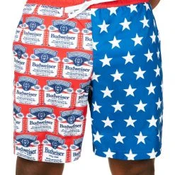 Tipsy Elves Patriotic Crack A Cold Wave Budweiser Swim Trunks