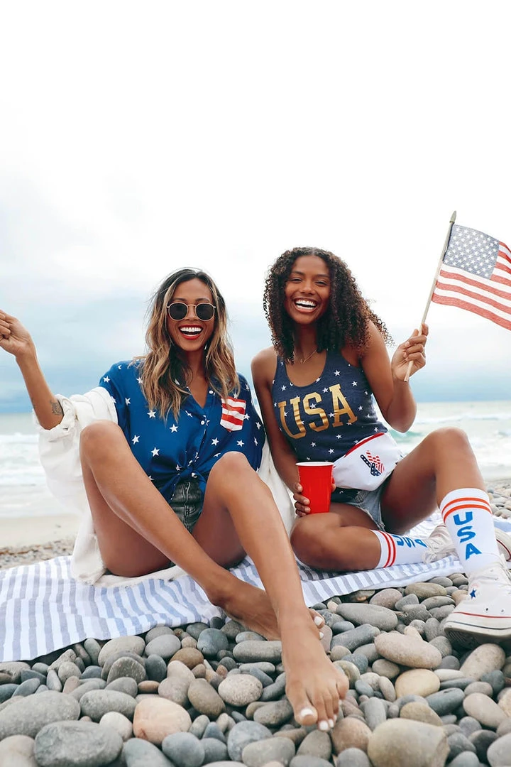 Tipsy Elves Women's Classic Flag Button Down Shirt 6 Tipsy Elves Women's Classic Flag Button Down Shirt