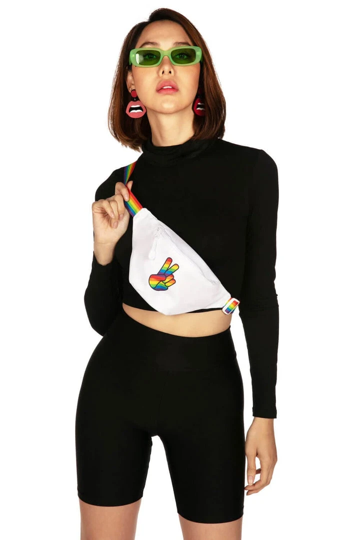 Tipsy Elves Rainbow Peace Fanny Pack Spring 4 Tipsy Elves Rainbow Peace Fanny Pack Spring