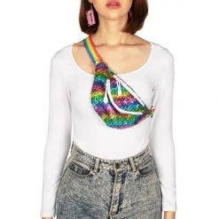 Tipsy Elves Rainbow Sequin Fanny Pack 9 Tipsy Elves Rainbow Sequin Fanny Pack