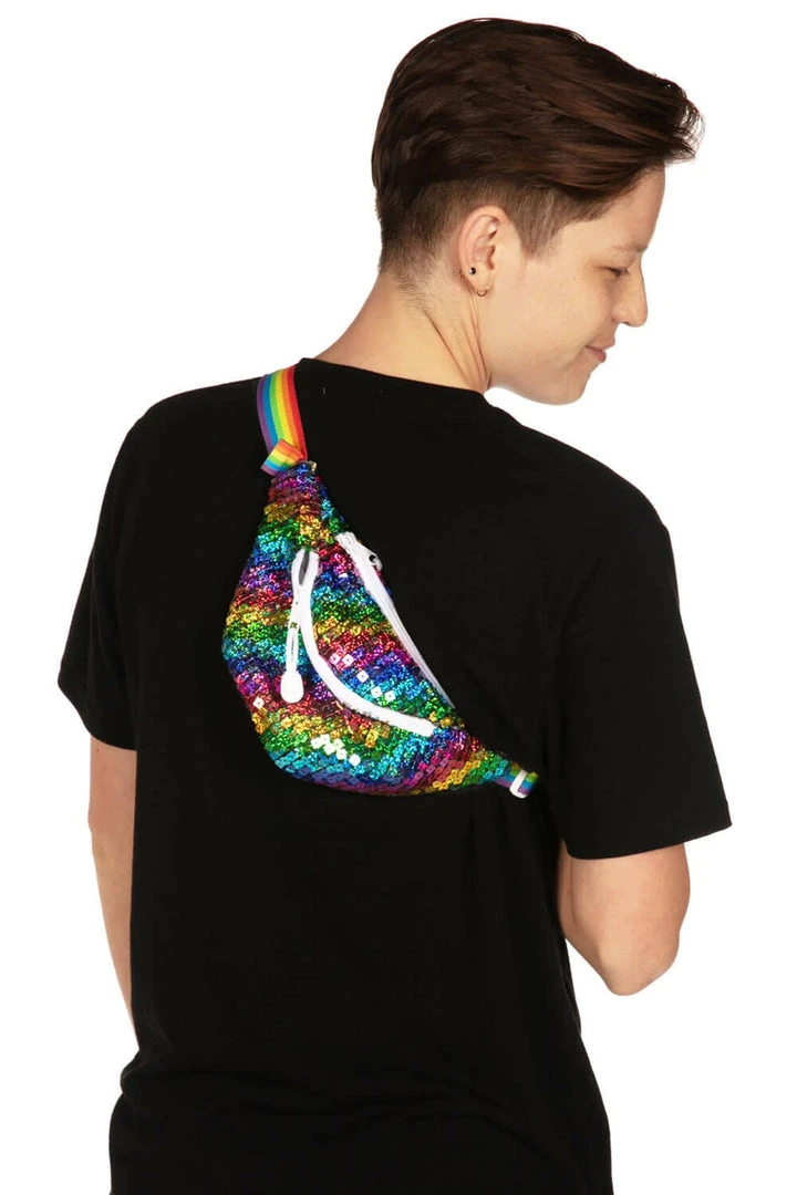 Tipsy Elves Rainbow Sequin Fanny Pack 6 Tipsy Elves Rainbow Sequin Fanny Pack