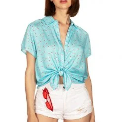 Tipsy Elves Women's Patriotic Pops Button Down Shirt 9 Tipsy Elves Women's Patriotic Pops Button Down Shirt