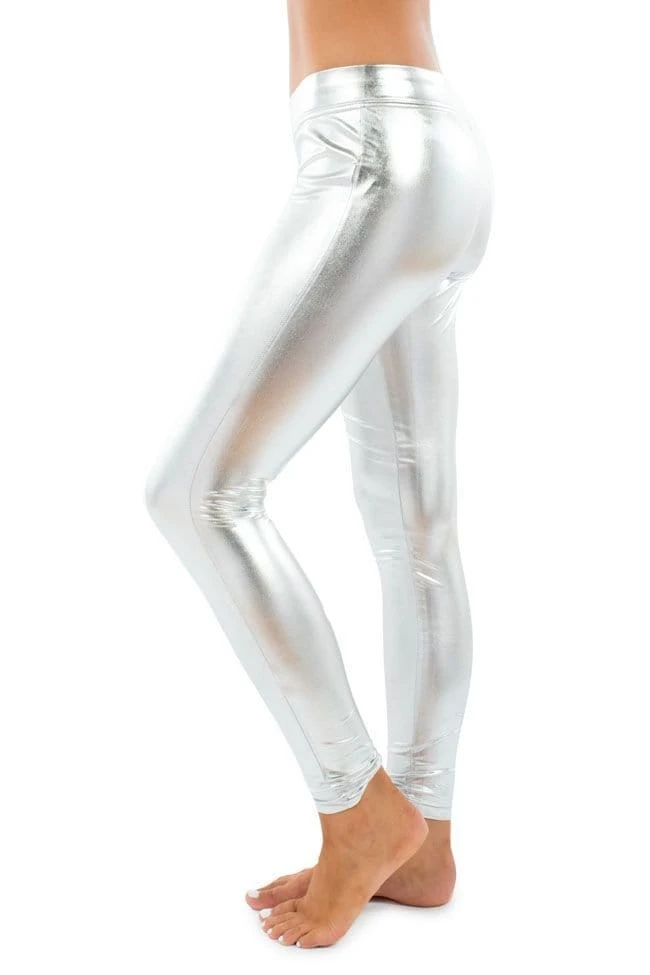 Tipsy Elves Silver Leggings 6 Tipsy Elves Silver Leggings