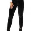 Tipsy Elves Women Black Velvet High Waisted Leggings