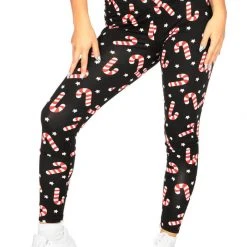 Tipsy Elves Candy Cane High Waisted Leggings Women