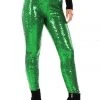 Tipsy Elves Green Sequin High Waisted Leggings Women